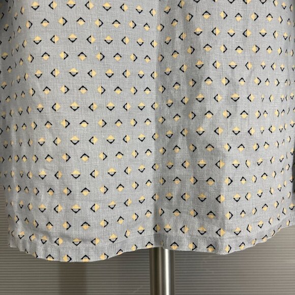 Ted Baker 100% Linen Arnel Geometric Print Button Down Summer Shirt Sz 4 (Large) - Picture 12 of 15